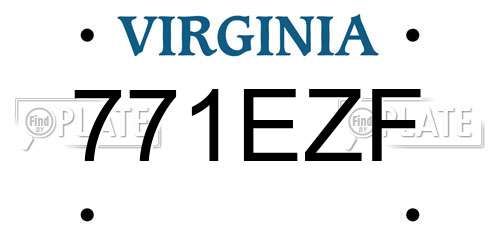 771EZF Virginia License Plate