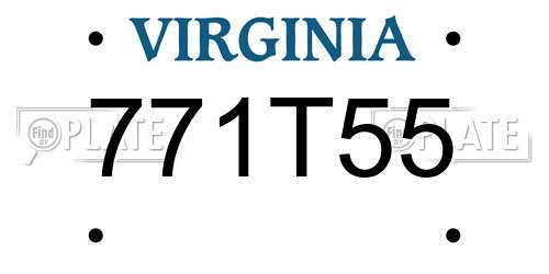 771T55 Virginia License Plate