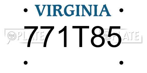 771T85 Virginia License Plate