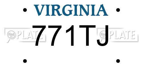771TJ Virginia License Plate
