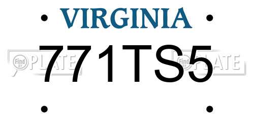 771TS5 Virginia License Plate