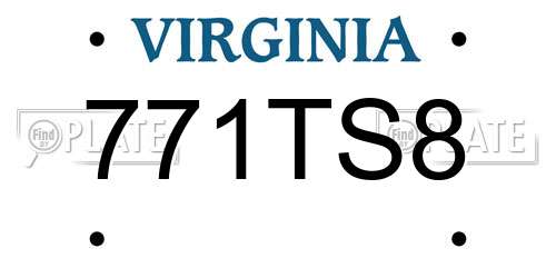 771TS8 Virginia License Plate