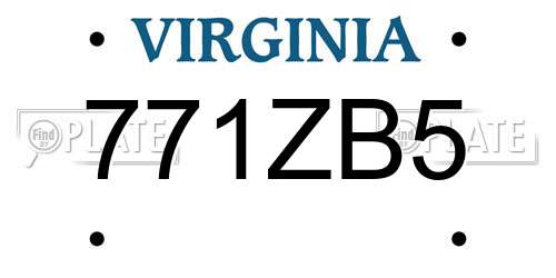 771ZB5 Virginia License Plate