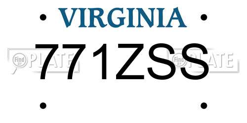 771ZSS Virginia License Plate
