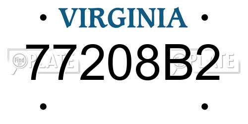 77208B2 Virginia License Plate