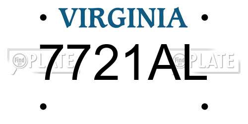 7721AL Virginia License Plate