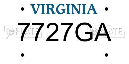 7727GA Virginia License Plate