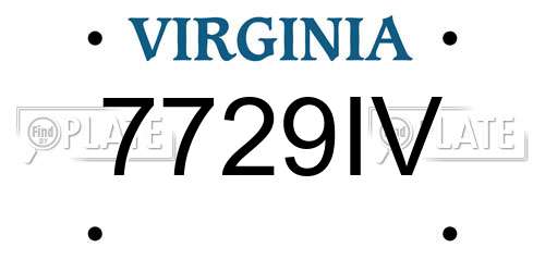 7729IV Virginia License Plate