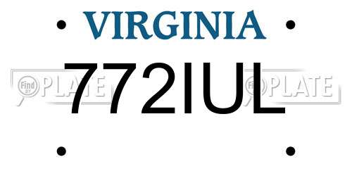 772IUL Virginia License Plate