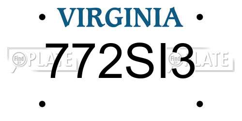 772SI3 Virginia License Plate