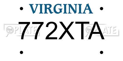 772XTA Virginia License Plate