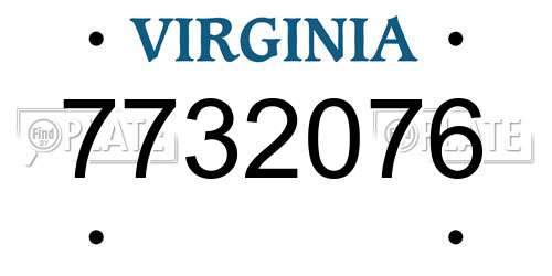7732076 Virginia License Plate