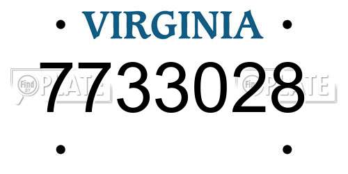 7733028 Virginia License Plate