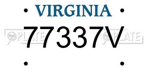 77337V Virginia License Plate