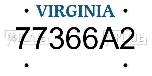 77366A2 Virginia License Plate