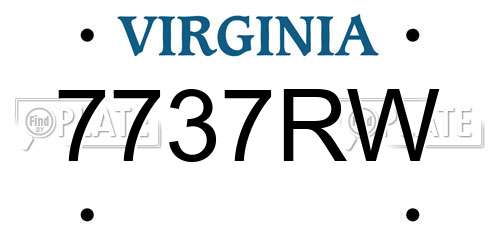 7737RW Virginia License Plate