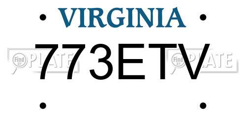 773ETV Virginia License Plate