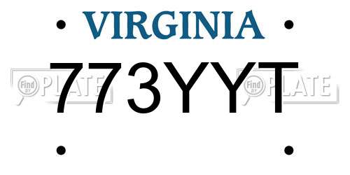 773YYT Virginia License Plate