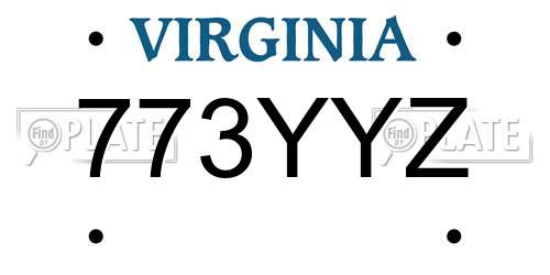 773YYZ Virginia License Plate