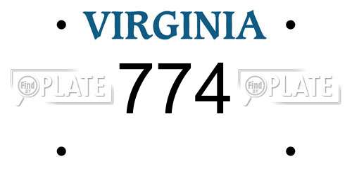774 Virginia License Plate