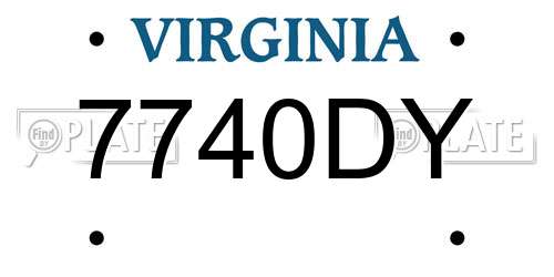 7740DY Virginia License Plate