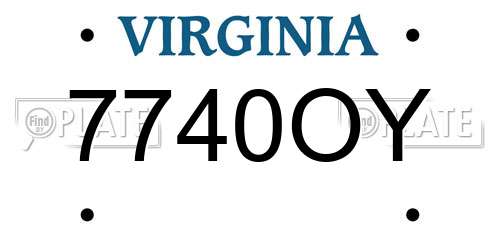 7740OY Virginia License Plate