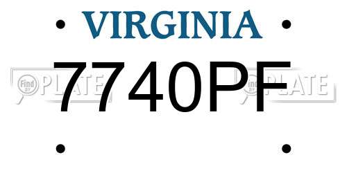 7740PF Virginia License Plate