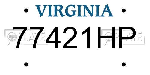 77421HP Virginia License Plate