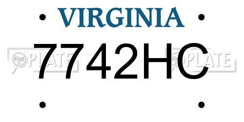 7742HC Virginia License Plate