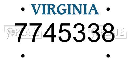 7745338 Virginia License Plate