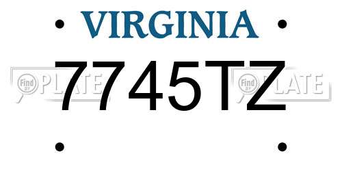 7745TZ Virginia License Plate