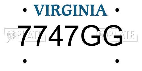 7747GG Virginia License Plate