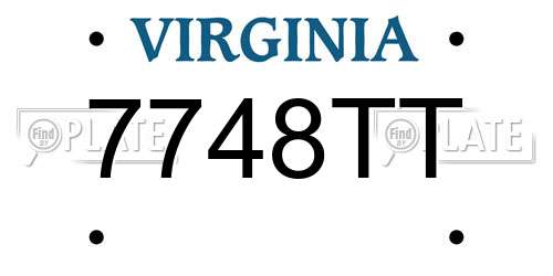7748TT Virginia License Plate