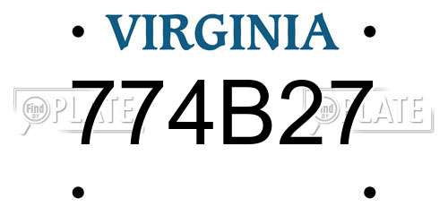774B27 Virginia License Plate