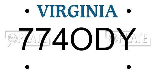 774ODY Virginia License Plate