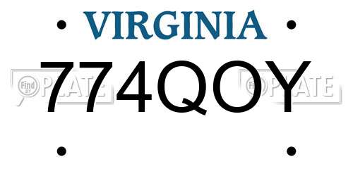 774QOY Virginia License Plate