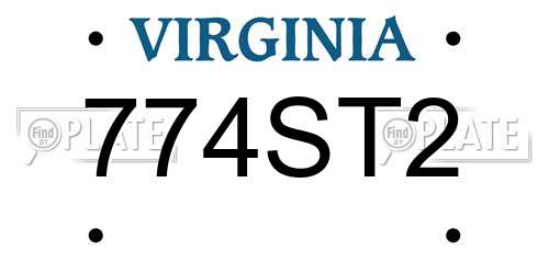 774ST2 Virginia License Plate