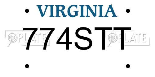 774STT Virginia License Plate
