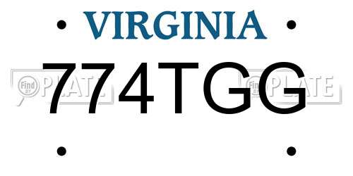774TGG Virginia License Plate