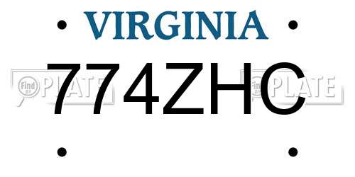 774ZHC Virginia License Plate