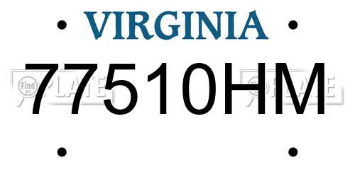 77510HM Virginia License Plate