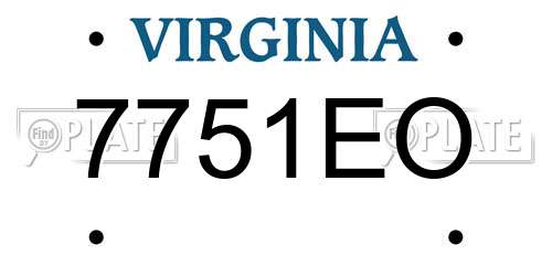 7751EO Virginia License Plate