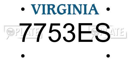 7753ES Virginia License Plate