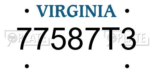77587T3 Virginia License Plate