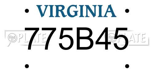 775B45 Virginia License Plate