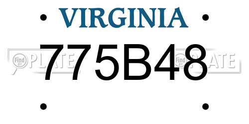 775B48 Virginia License Plate