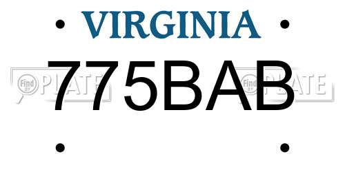 775BAB Virginia License Plate