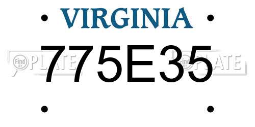 775E35 Virginia License Plate