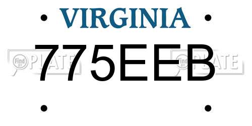 775EEB Virginia License Plate