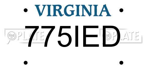 775IED Virginia License Plate